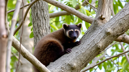 Obraz premium Coati female in tree
