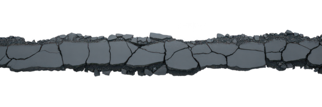 Cracked stone texture element isolated on transparent background - Powered by Adobe