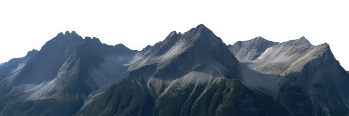 Jagged blue ice peaks landscape isolated on transparent background