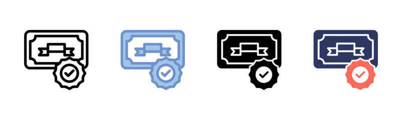 Certification icon sheet multiple style collection