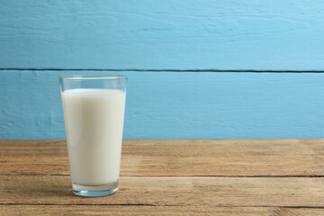 Glass of milk on the table
