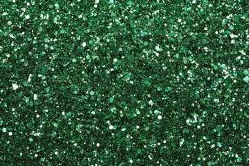 Emerald Green Glitter Texture Backdrop, Shimmering Iridescent Particles Background