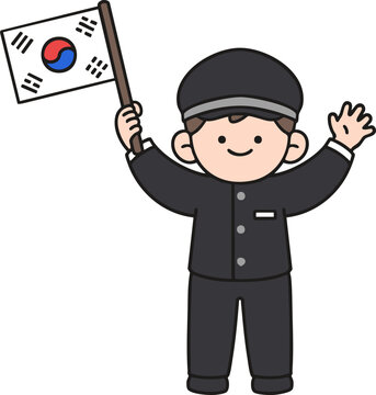 태극기를 든 소년