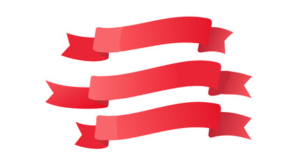 Red ribbon banner vector graphic illustration decorative element design art