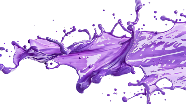Vibrant purple paint splash creating a dynamic and artistic visual effect.