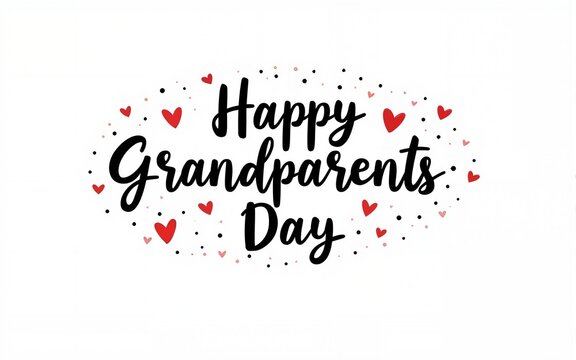 Happy Grandparents day greeting card. Hand drawn vector lettering for family holiday. Modern brush calligraphy isolated on white background. Typography for greeting card, flyer, poster, banner.