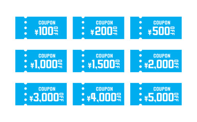 割引クーポンのベクターイラストセット　夏色