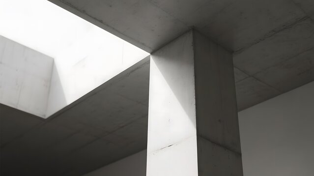 Concrete Structure with Angular Light and Shadows