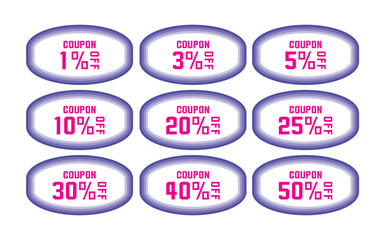 割引クーポンのベクターイラストセット　夏色