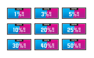 割引クーポンのベクターイラストセット　夏色