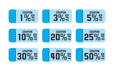 割引クーポンのベクターイラストセット　夏色