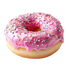 Pink glazed donut with sprinkles (5)
