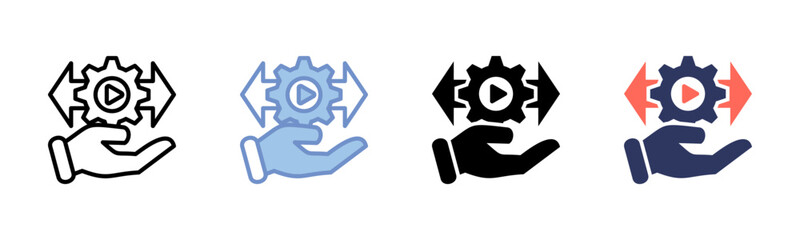 Decision Support System icon sheet multiple style collection