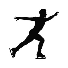 Elegant  skater performing an ice skating routine, graceful movement, artistic sport, winter activity