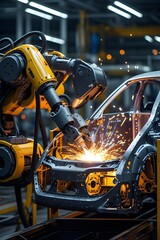Fototapeta premium AI Generative. Automated Welding in Car Manufacturing. 4
