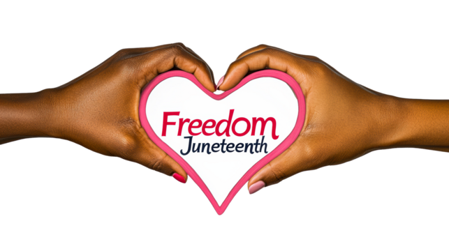 Celebrating freedom on Juneteenth with a symbolic heart gesture