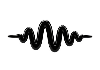 Isolated Glossy Black Wavy Line, Sound Wave or Equalizer Icon