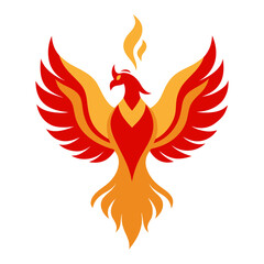 Vector art illustration of a phoenix bird