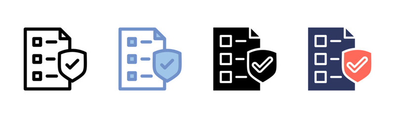 Safety Assurance icon sheet multiple style collection
