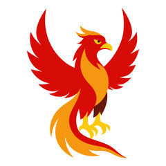 Vector art illustration of a phoenix bird