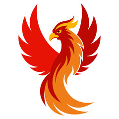 Vector art illustration of a phoenix bird