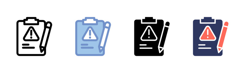 Incident Report icon sheet multiple style collection