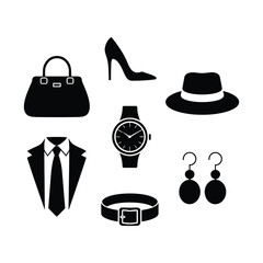 Collection of classic fashion accessories for men and women