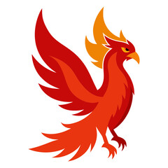 Vector art illustration of a phoenix bird