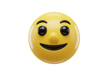 Isolated Bright Yellow 3D Rendered Happy Emoji with a Wide Smile, Expressing Joy and Positivity