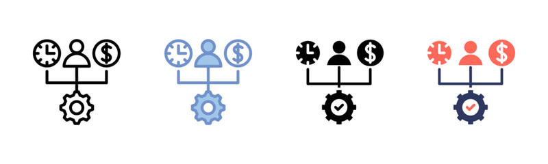 Resource Allocation icon sheet multiple style collection