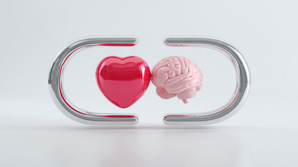 Balance heart and brain concept design for emotional intelligence and mental health awareness day