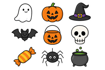 Fototapeta premium Set of Halloween icons, Halloween Celebration 