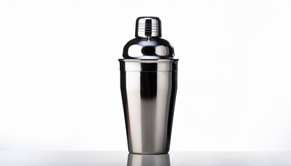 a silver cocktail shaker with a silver top