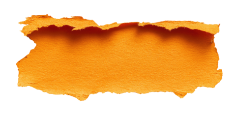 Ripped orange paper fragment