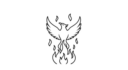 Obraz premium Elegant phoenix rising emblem conveying themes of hope rebirth and overcoming adversity with fiery spirit symbolising eternal cycle