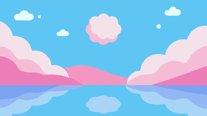Fototapeta premium pink clouds and blue sky