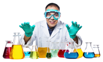 PNG Lab technician scientist glasses.