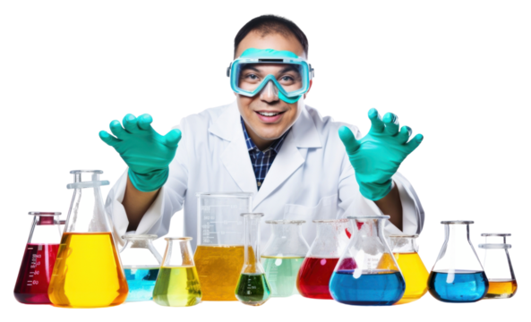 PNG Lab technician scientist glasses.