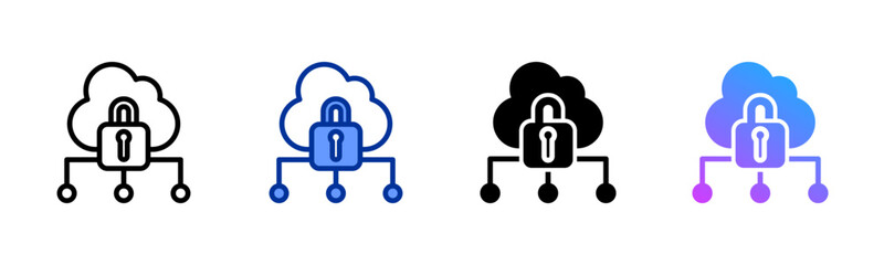 Encryption icon sheet multiple style collection