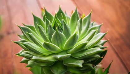 Fototapeta premium a vibrant green succulent plant with thick pointed leaves arranged in a rosette shape showcasing its unique texture and color