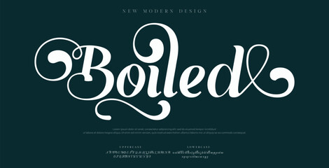 Boiled Elegant alphabet beauty logo font. Classic beautiful Modern luxury Serif Letter Minimal Fashion. Typography decoration logotype fonts, wedding, logos. vector illustration