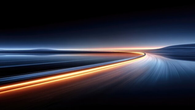 Night road blurs into dawn