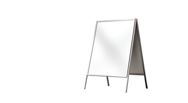 Blank A-frame sign, white,  isolated