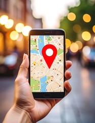 Smartphone with map application