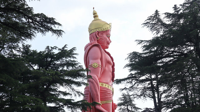 Huge Idol of Shree Hanuman Temple, 108Feet High Statue Situated in Jakhu, Shimla, Himachal Pradesh, India.