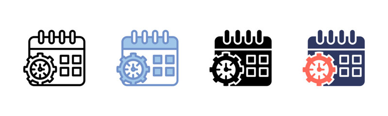 Fototapeta premium Schedule icon sheet multiple style collection