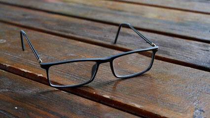 Glasses on a wooden table