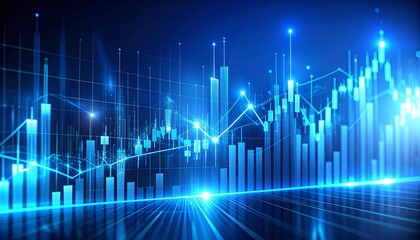 Naklejka premium Futuristic Financial Data and Analytics