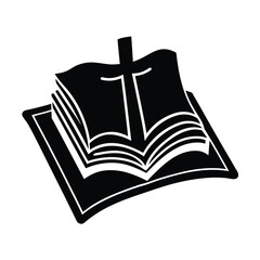 Biblia Abierta sobre Alfombra Blanca con Cruz Encendida