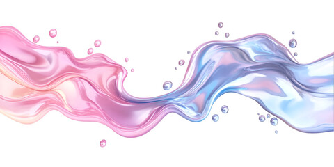 Mix of Metallic and Pastel Tone Paint Splash Isolated on Transparent Background